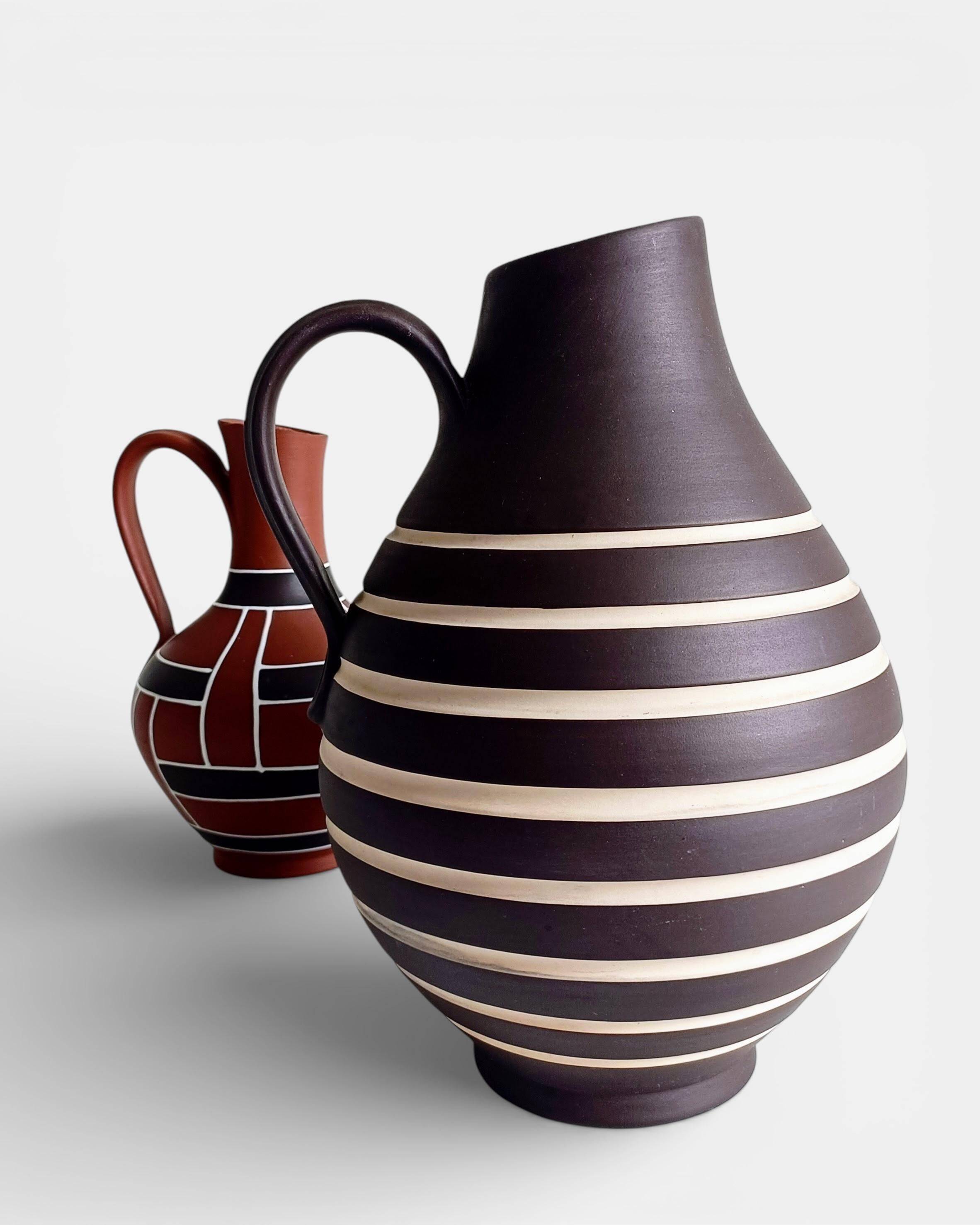 Mid-Century Modern Terracotta Pitcher by AKRU, West Germany, 1950s