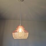 Vintage pendant lamp in pink glass
