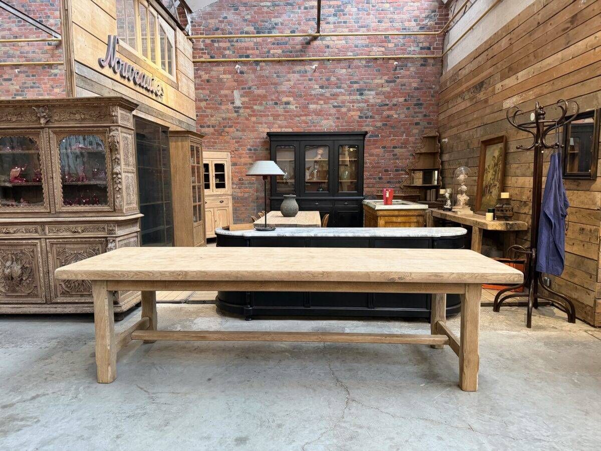 Large farmhouse table in solid oak
