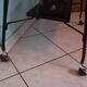 Meuble TV formica, 2 plateaux, sur roulettes atypiques incurvées - Années 60