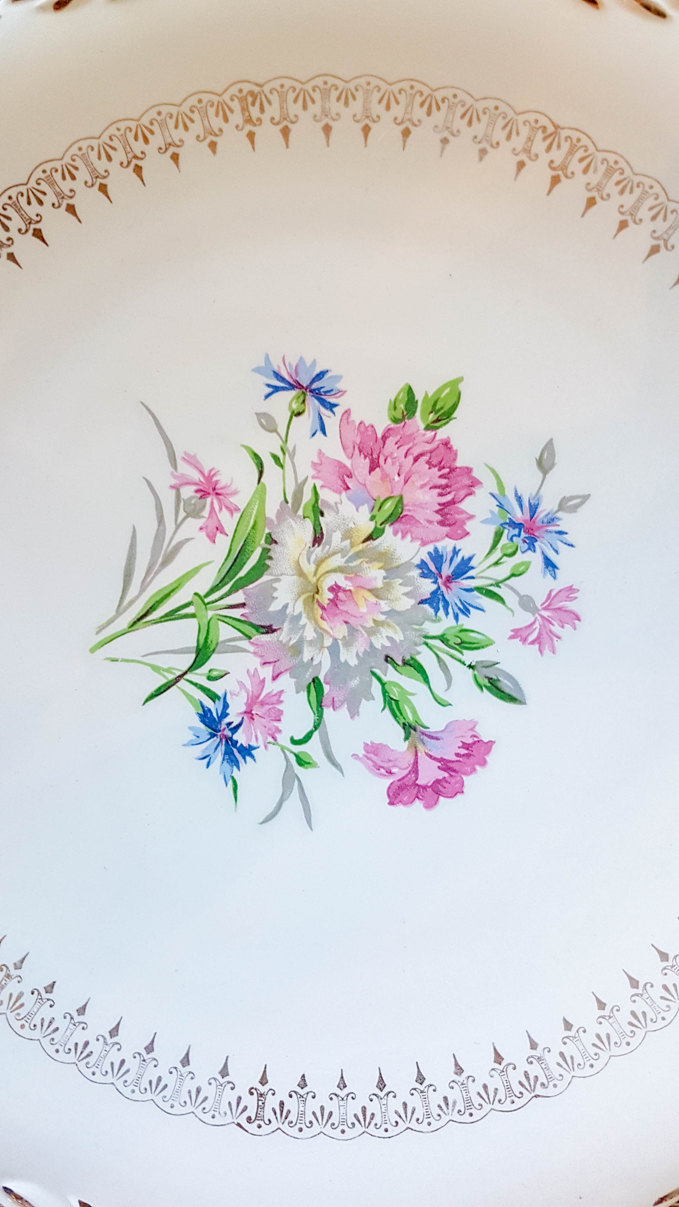 Digoin Sarreguemines "Lilitia" Large flat plate cake dish