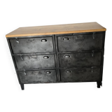 Buffet with 6 restored military lockers
