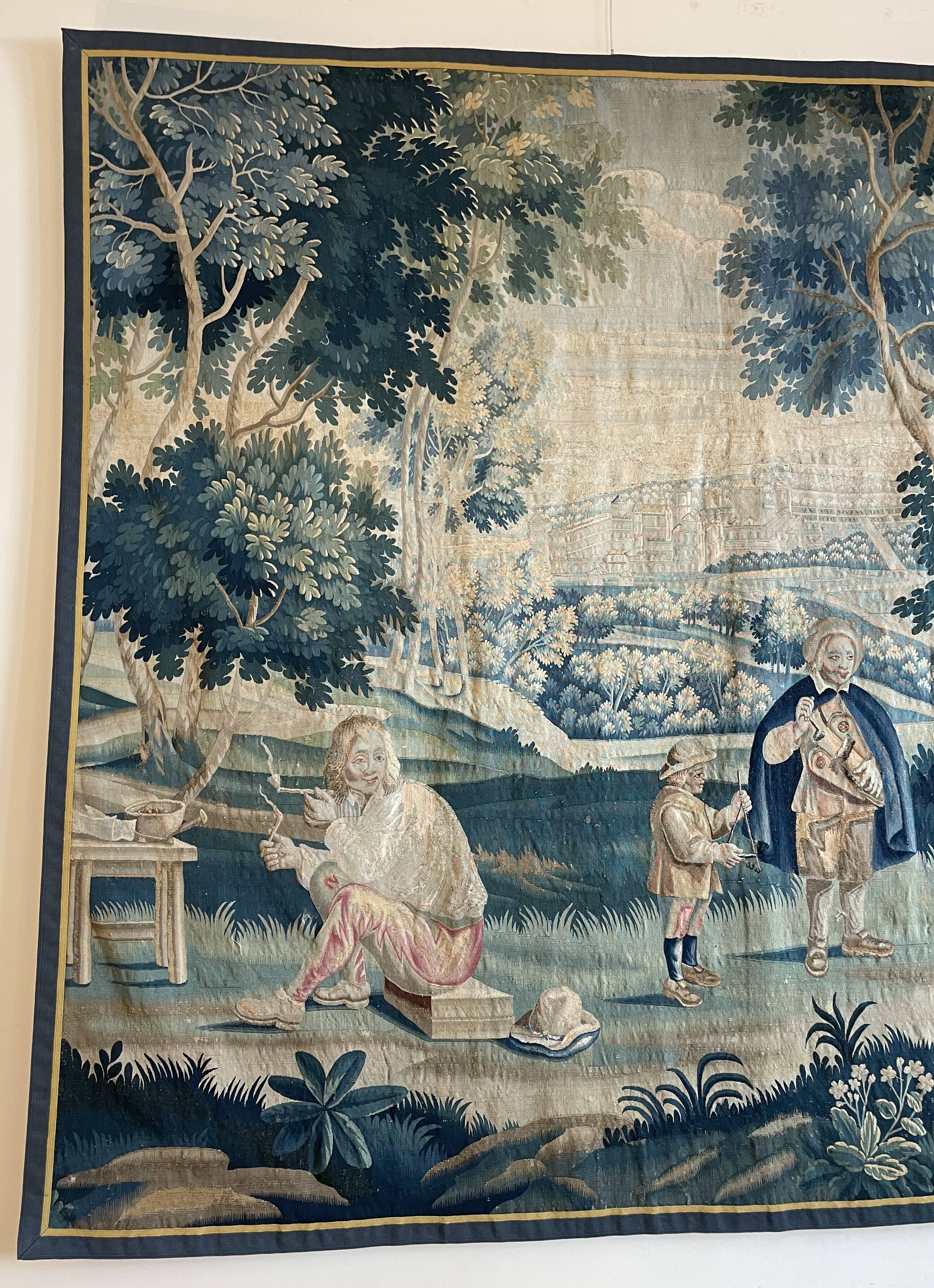 18th Century Lille Tapestry in Wool and Silk after Teniers de l'Ate