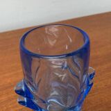 Blue glass vase model 20064 in Mid-Century style by Vladislav Urban for Hermanova Hut, 1960s.