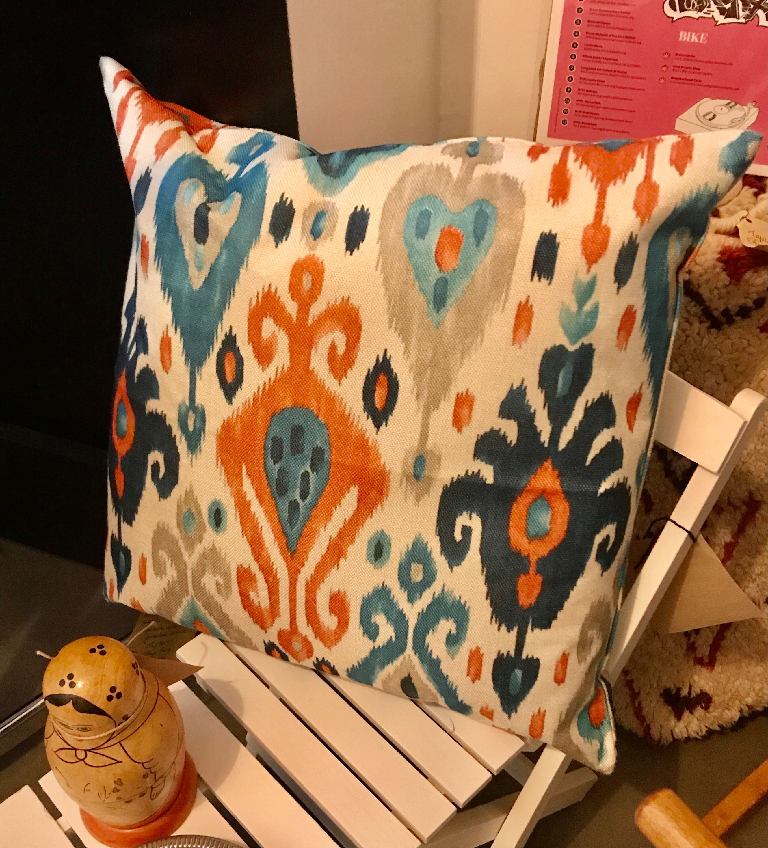 Square cushion bohemian ethnic motifs