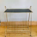 1960s turntable and vinyl shelf or occasional shelf