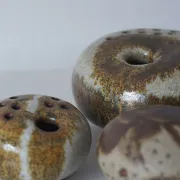 Vintage Danish Mushroom Studio Ceramics Vases by Erik Græser, 1960s, Set of