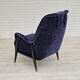 1960s, Swedish design, refurbished high-back armchair, vintage velour