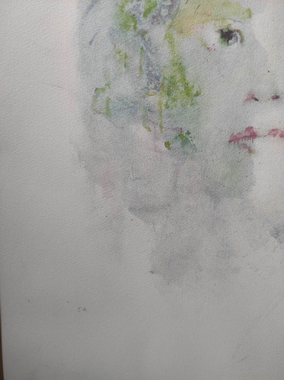 Young woman with green hair -Lithograph signed- Leonor Fini EA