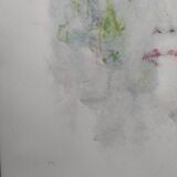 Young woman with green hair -Lithograph signed- Leonor Fini EA
