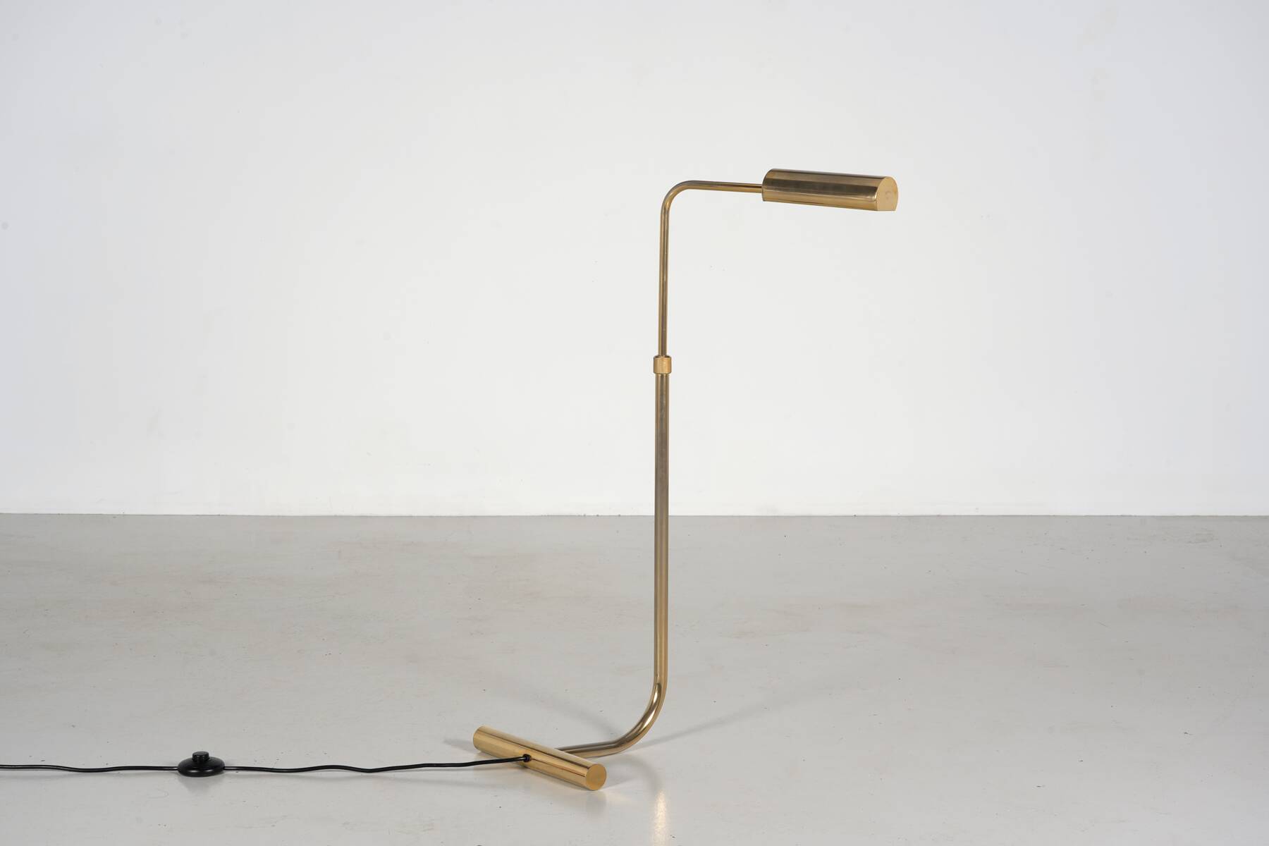 1980s gold modernist reading lamp