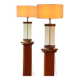 Pair of Monumental Floor Lamps in Plexiglass and Bronze, Italy, 1970s