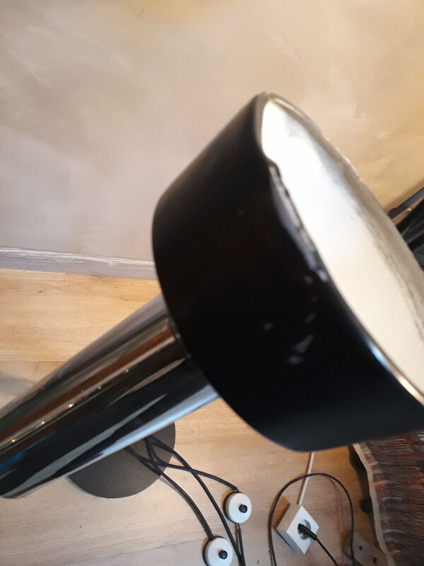 Lampadaire spots noir et chrome 1970