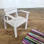 Fauteuil vintage pour enfant blanc gris clair 1950