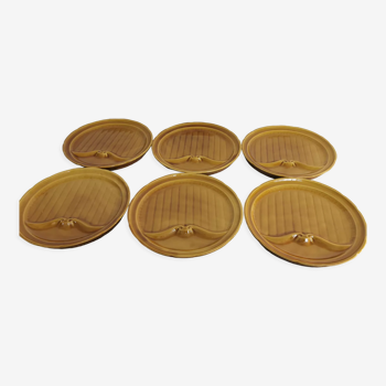 6 Gien ceramic flat plates