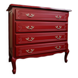 Customized vintage Basque red chest of drawers
