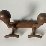 Wooden wall coat rack circa 1900