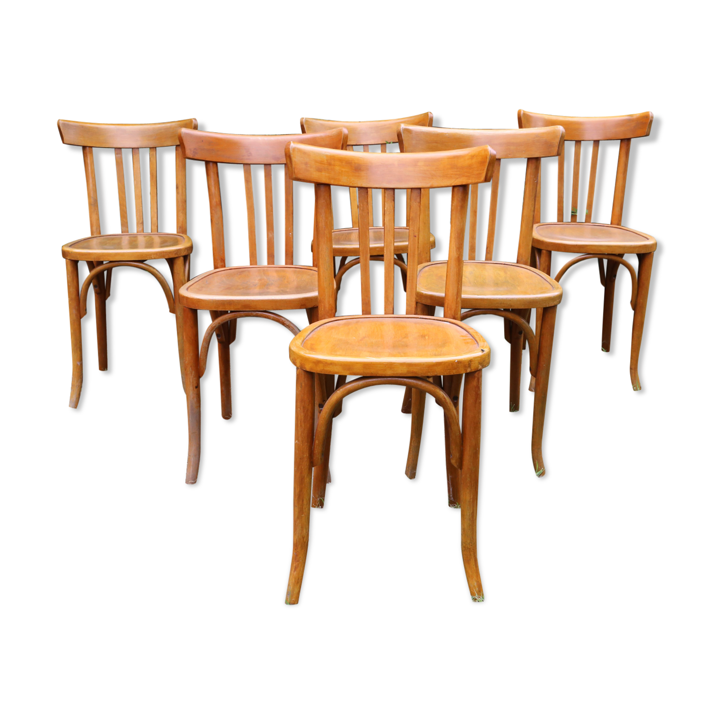 Lot of 6 Mahieu bistro chairs, numbered