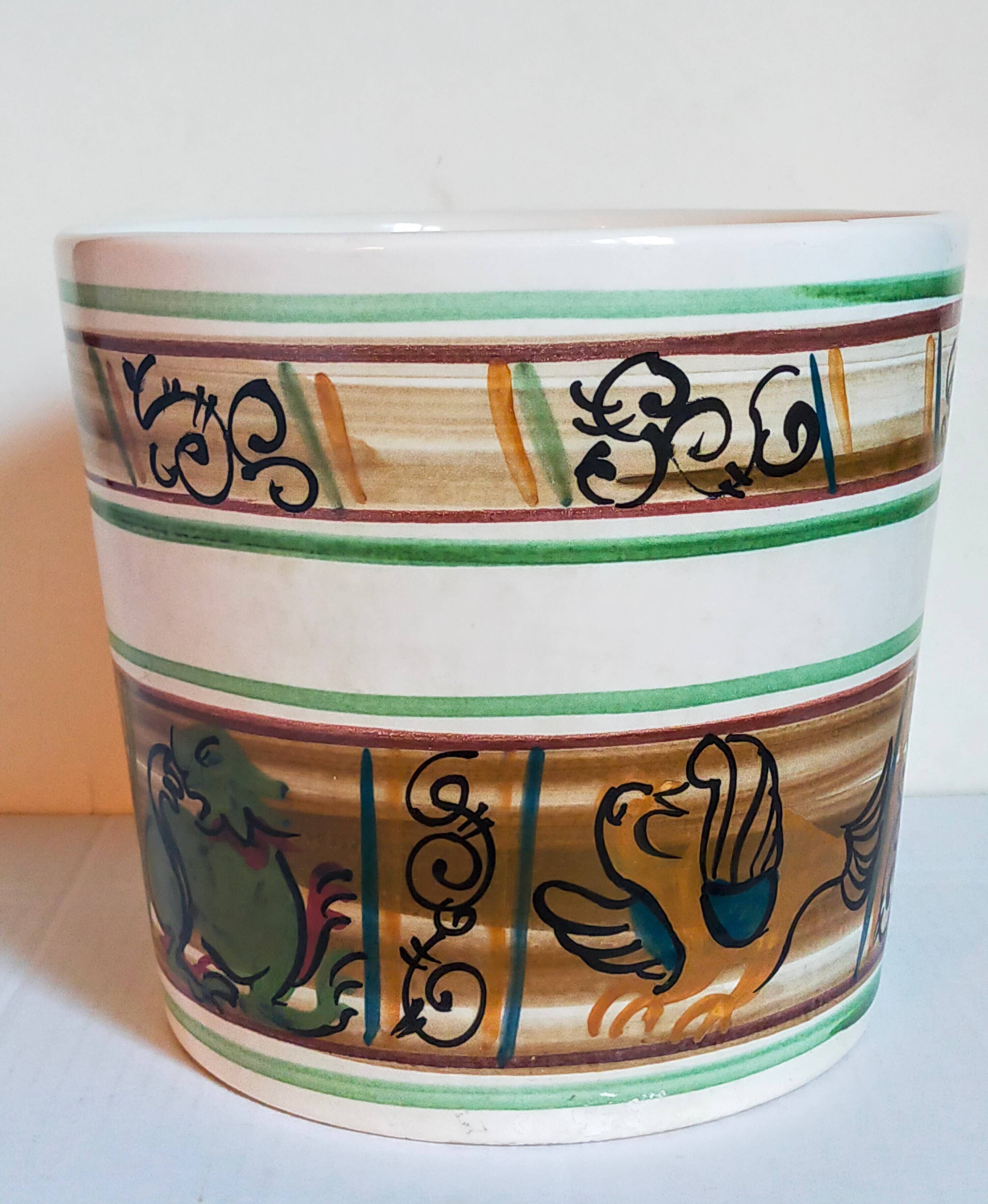 XXL ceramic planter from Saint-Pair-Sur-Mer from the NEUSTRICER earthenware factory, 1960s
