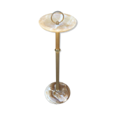 Standing ashtray in albatre and brass