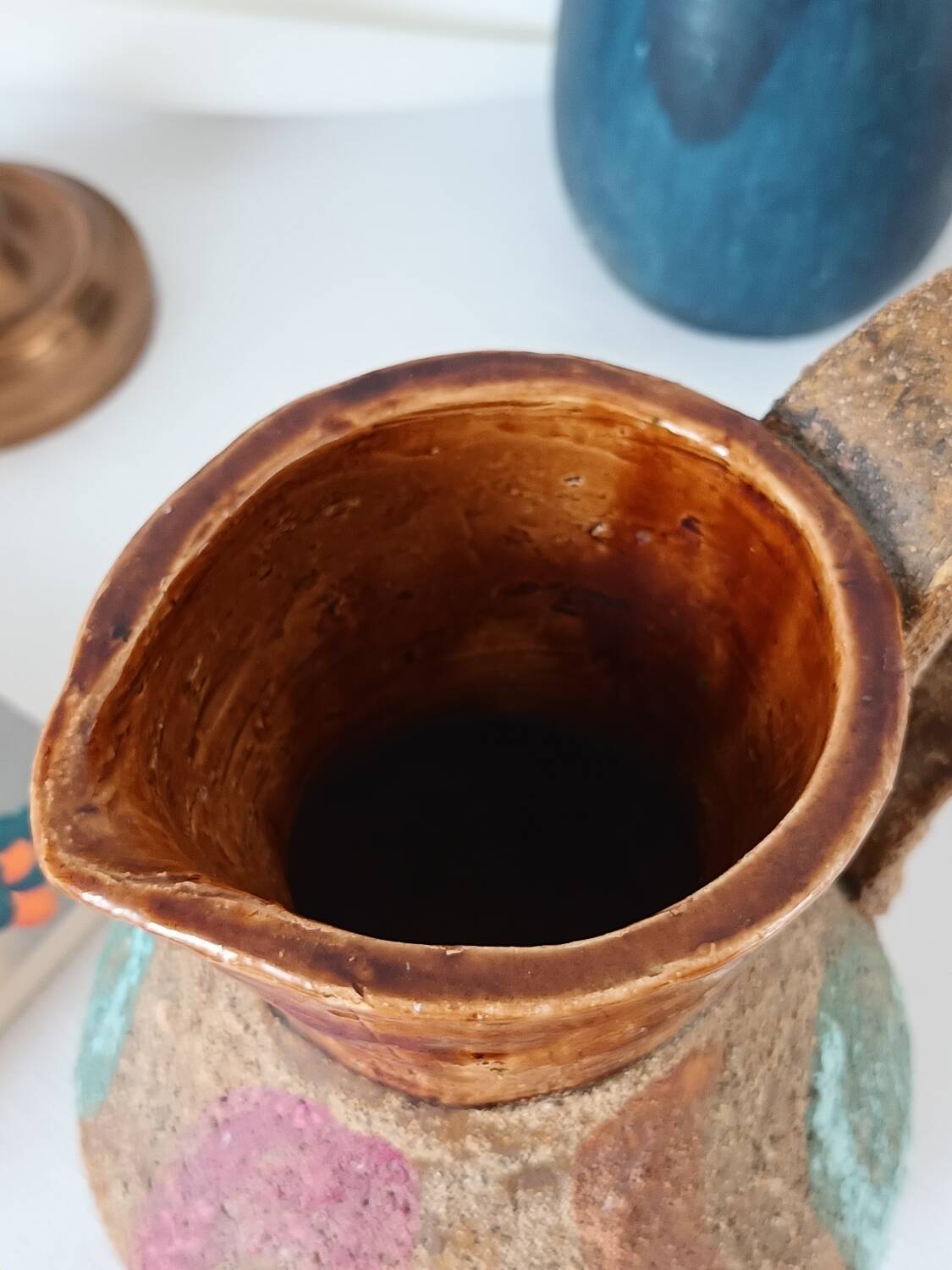 Vase pichet céramique, terracotta, vintage