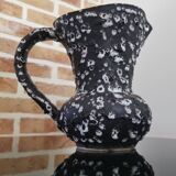 Large earthenware pitcher Vallauris Lunetta France ceramic design 60s