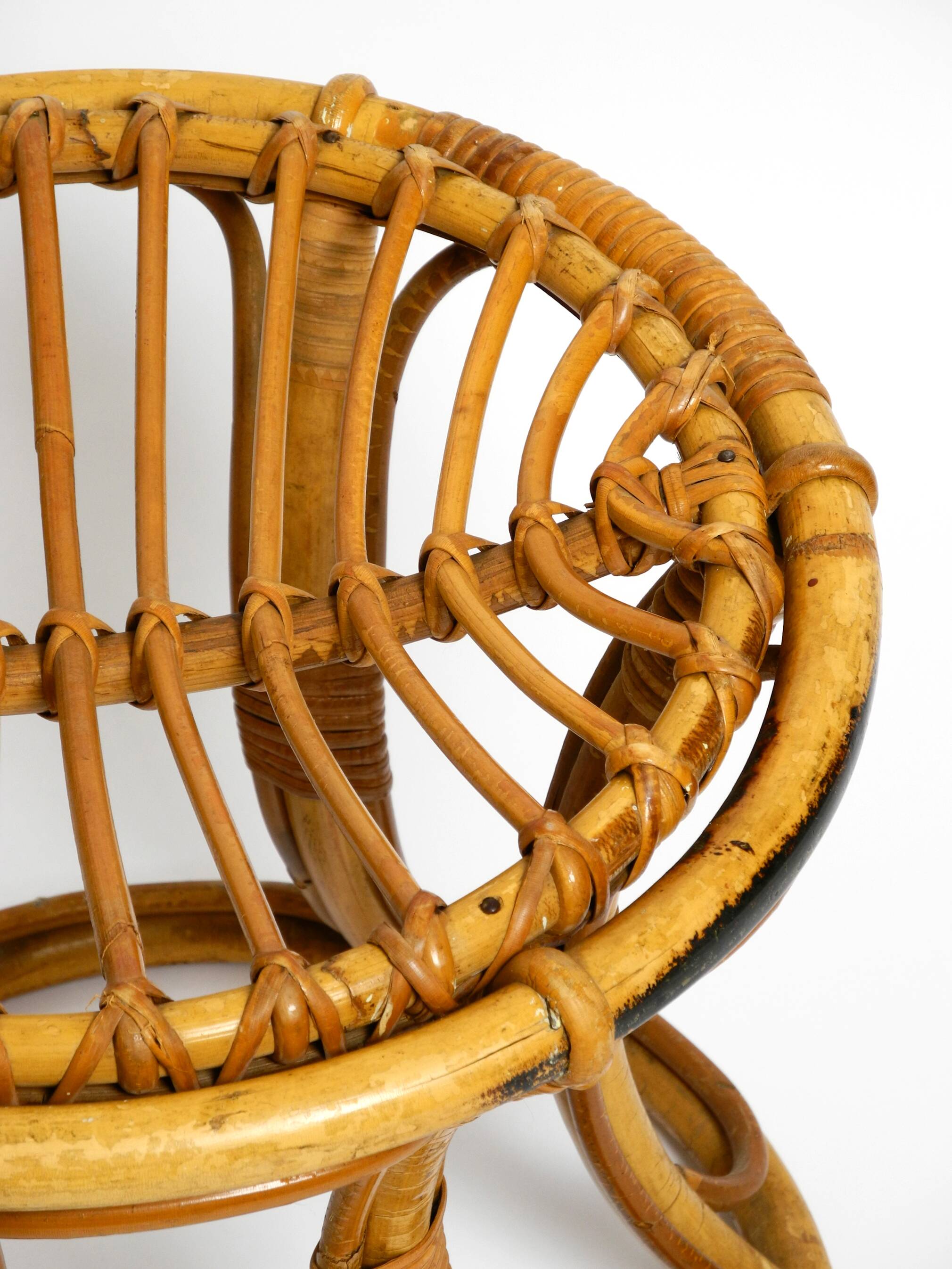Pair of beautiful rare original 1960's Italian bamboo stools