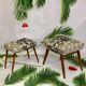 Duo of stools in 50s beech fully restored