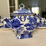 Service à thé/café ancien Villeroy et Bosh motifs Asie bleu
