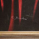 20th century Italian still life painting with musical instruments