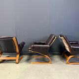 Elsa & Nordahl Solheim Kengu armchairs, set of 3 - 1960s