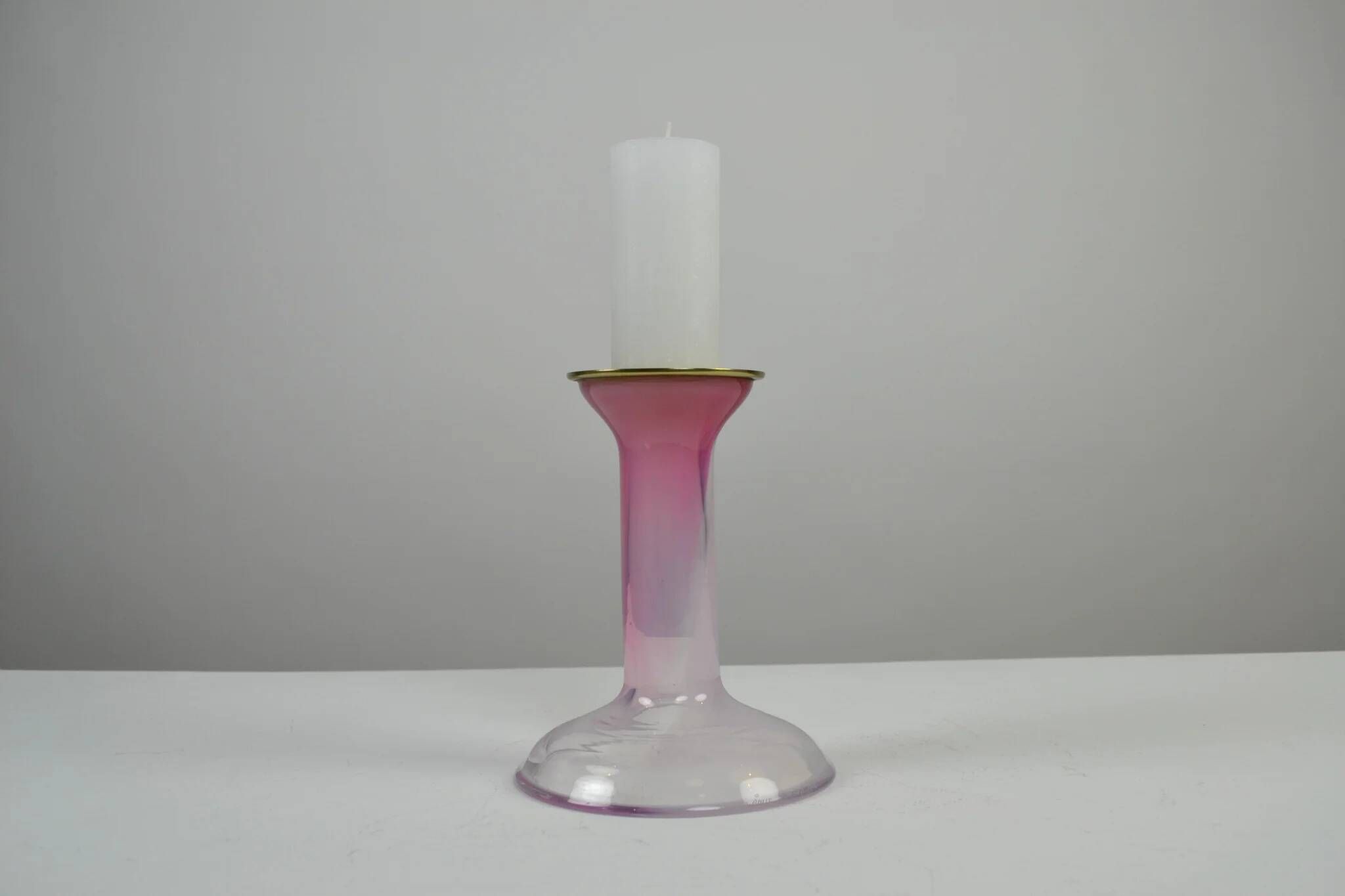 Full Lead Crystal Candle holder by Hanne Dreutler for Studio Åhus, Sweden, 1980