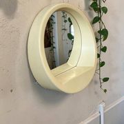 Vintage space age round wall mirror