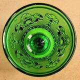 Anciens verres et carafe en verre moulé vintage