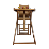 Chaise haute bébé vintage en bois