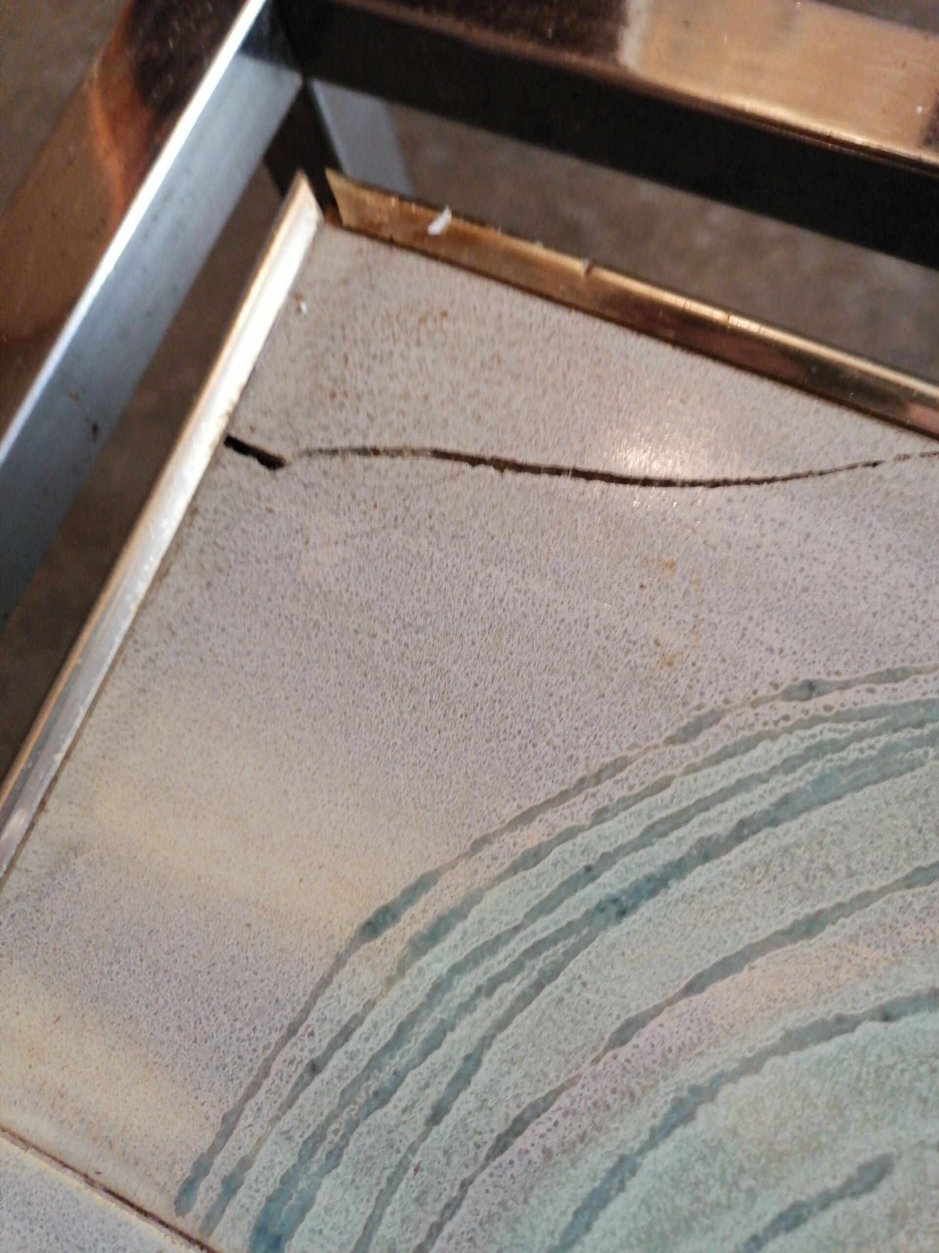 Coffee table 1970 chrome ceramic