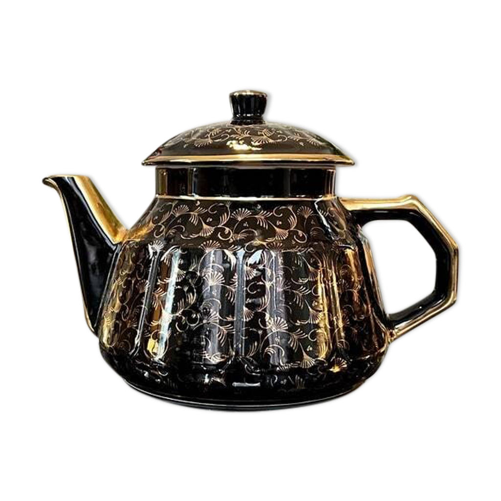 Théière En Céramique Style Royal Britannique - 850 Ml, Dorée, Avec Infuseur Inox, Pour Thé Ou Déco