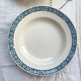 6 assiettes creuses terre de fer bleu longchamp modèle « rené »