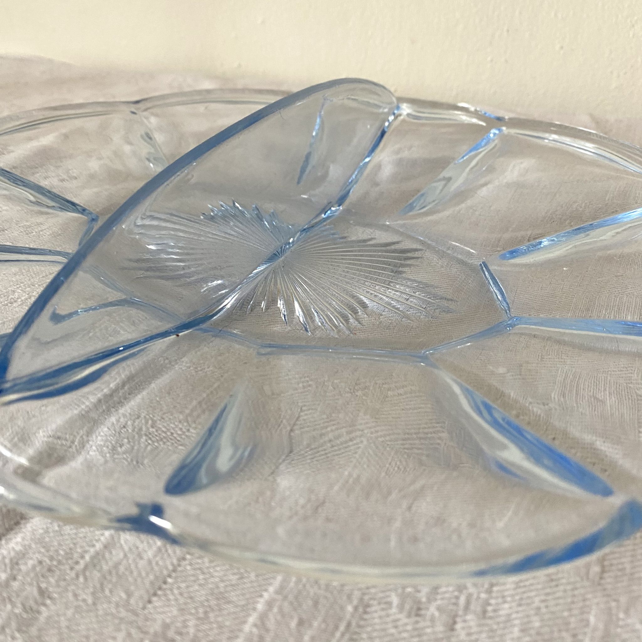Plat serviteur en verre années 50