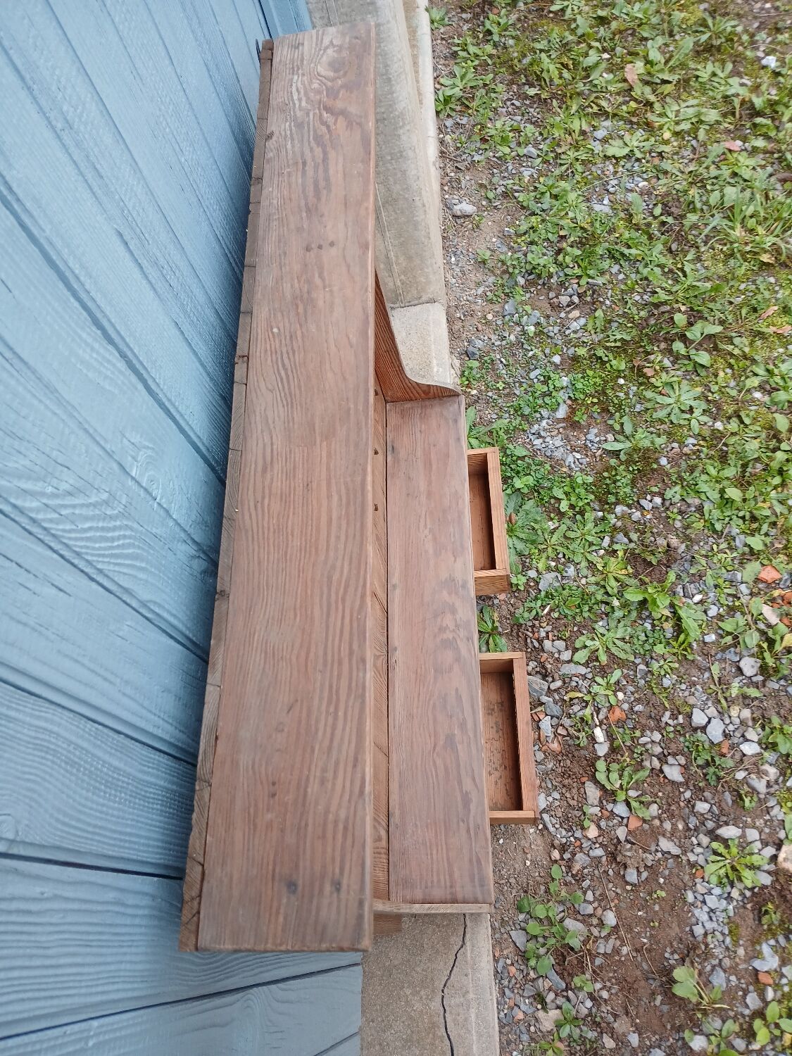 Antique wooden wall shelf