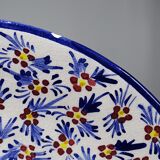 Covered sugar bowl and saucer in ceramic from Alcobaça, Portugal, vintage.