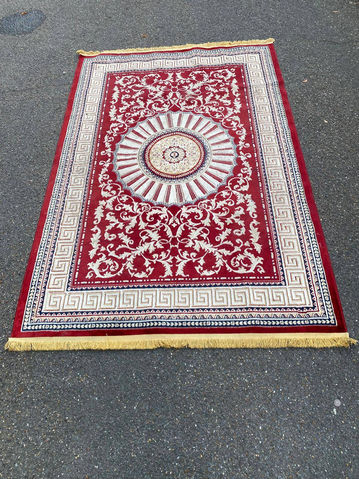 Persian rug burgundy cashmere wool 155x230cm