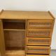 Children's wardrobe in wood and rattan with so-called Parisian compass feet