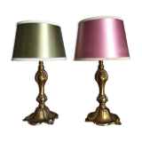 Pair of vintage bronze lamps