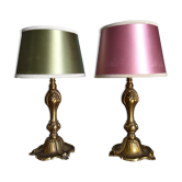 Paire de lampes en bronze vintage