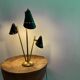 Italian lamp with three brass heads, 1950s design.