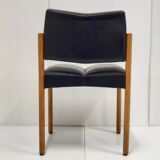 Pierre guariche: vintage 1970 chairs in black skai & beech 70s 19