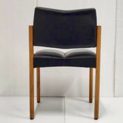 Pierre guariche: vintage 1970 chairs in black skai & beech 70s 19