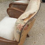 Pair of armchairs in walnut 1930