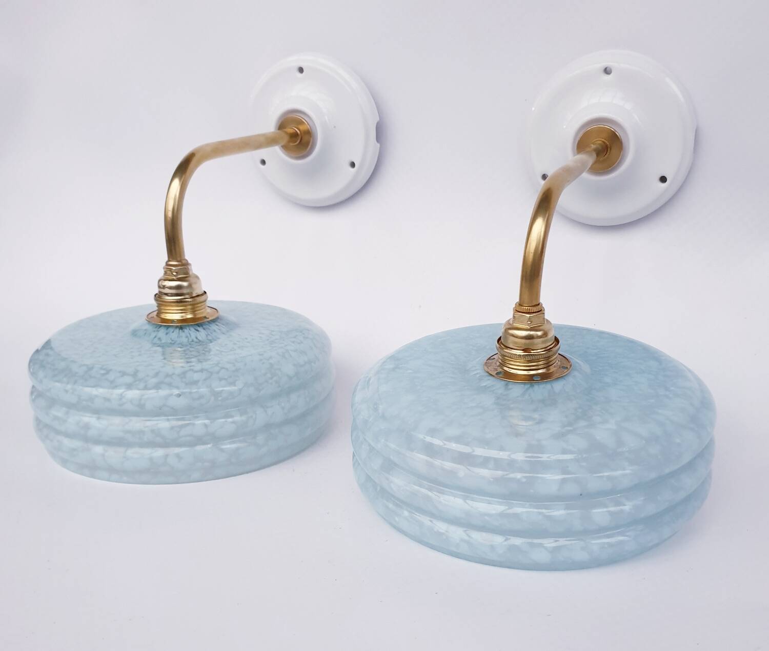 Clichy glass swan neck wall lights